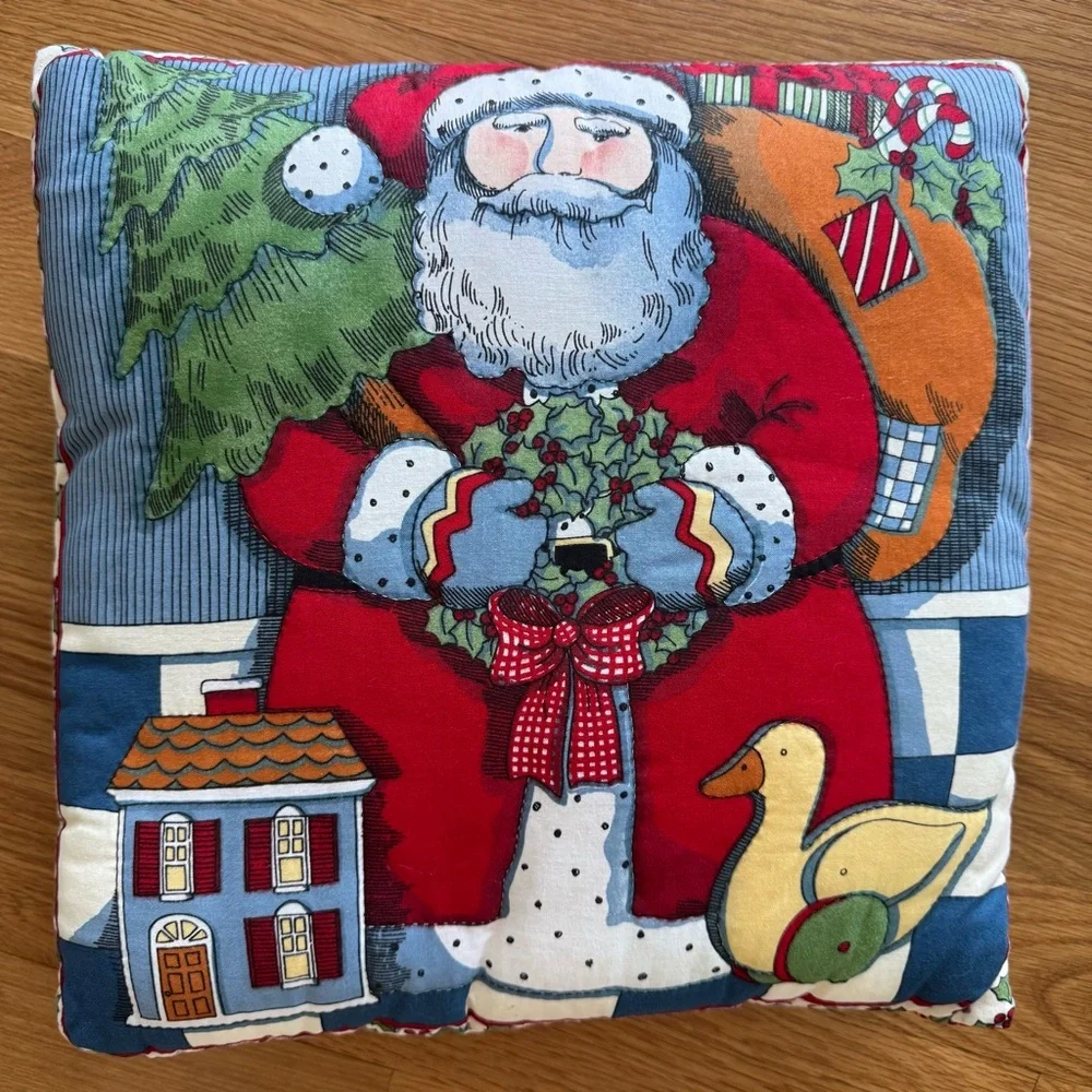 Christmas Vintage Susan Winget Santa throw pillow